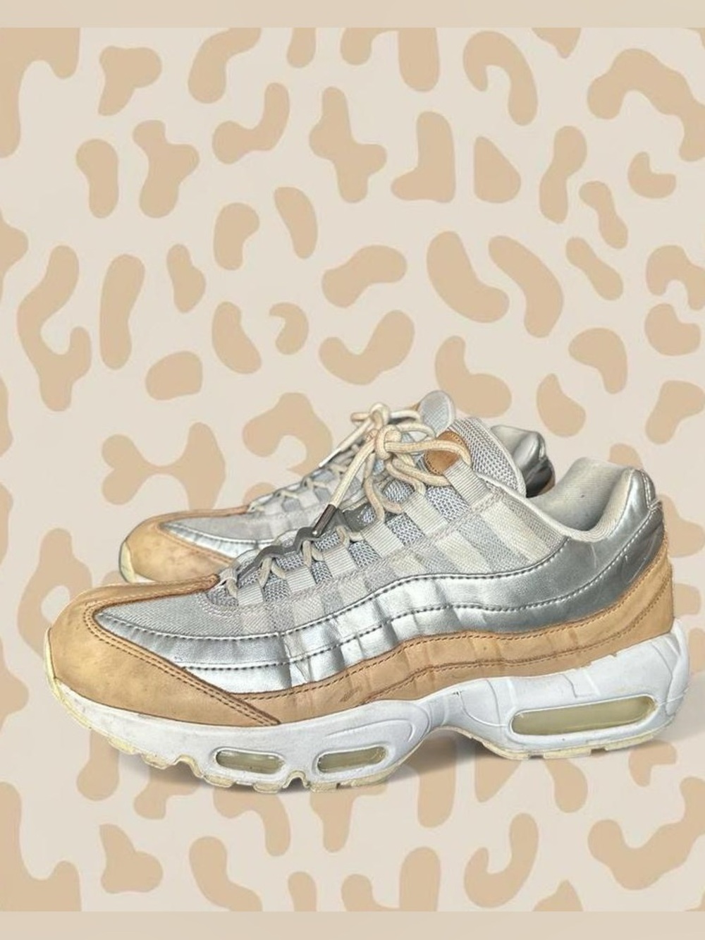 Nike Women’s Silver and Tan Air Max 95 Sneakers